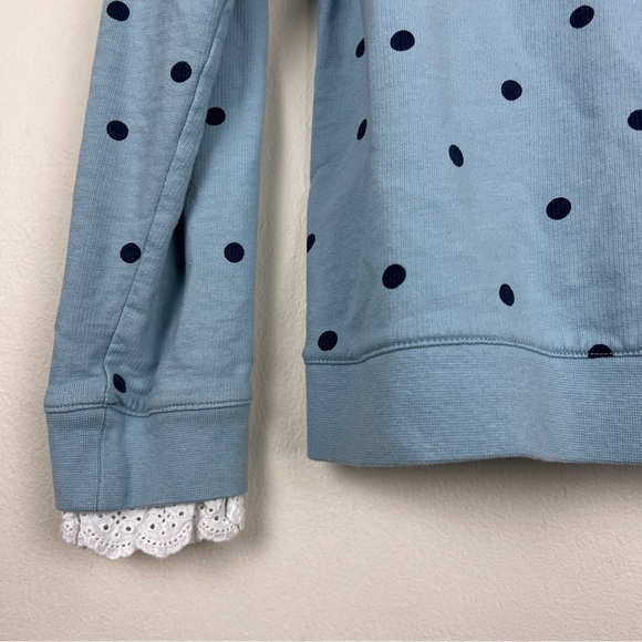 Boden Holly Polka Dot Jersey Lace Trim Sweatshirt - Picture 4 of 7